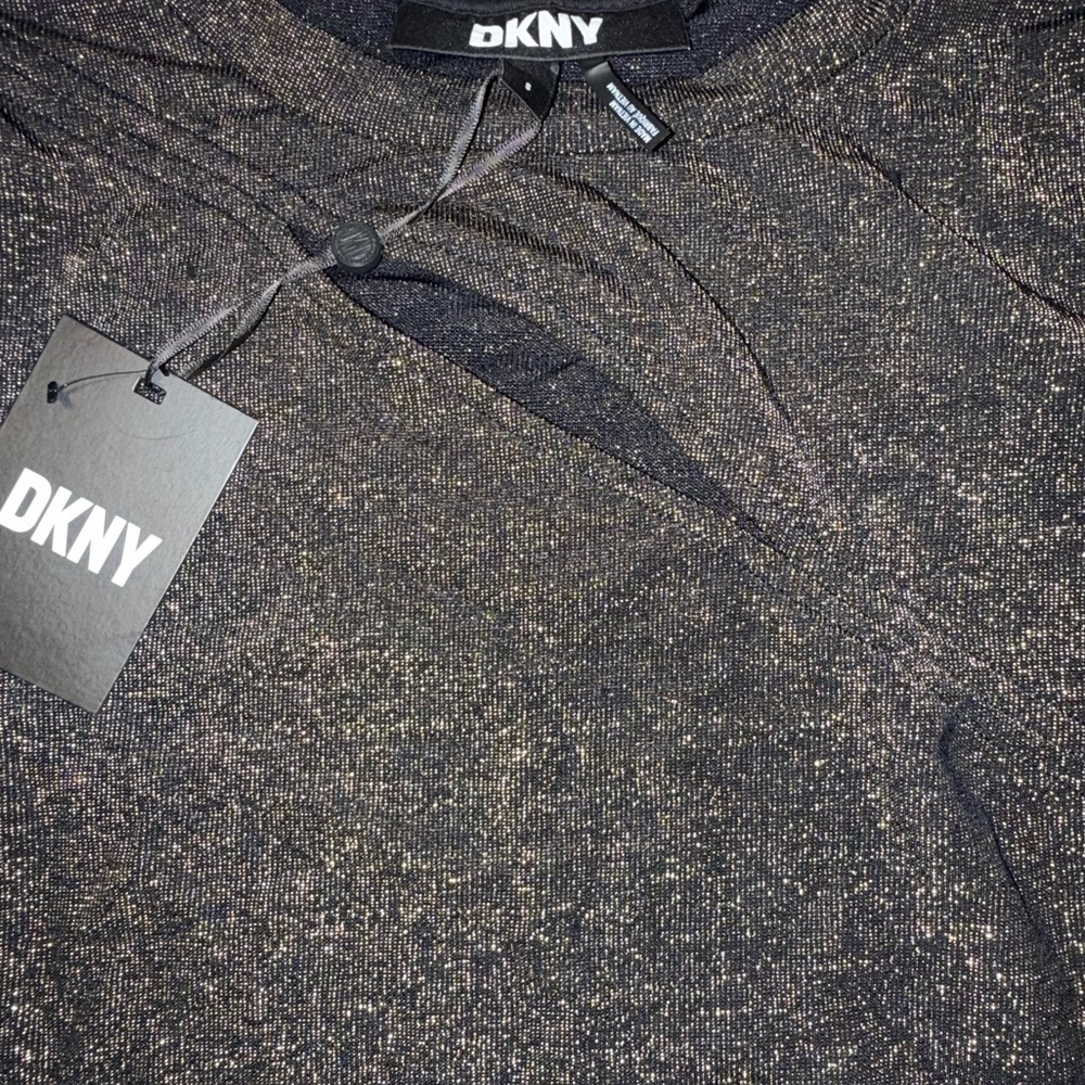 DKNY Metallic Shimmer Cutout Long Sleeve Top NWT Size Small - Picture 6 of 8